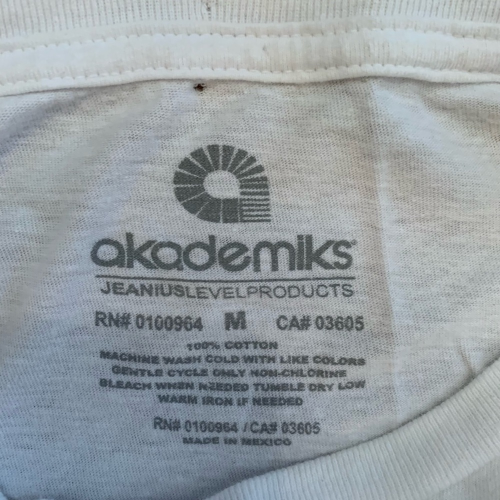 MENS NASA WHITE SHIRT AKADEMIKS COLOR SPACE HOUSTON MEDIUM - Picture 3 of 3